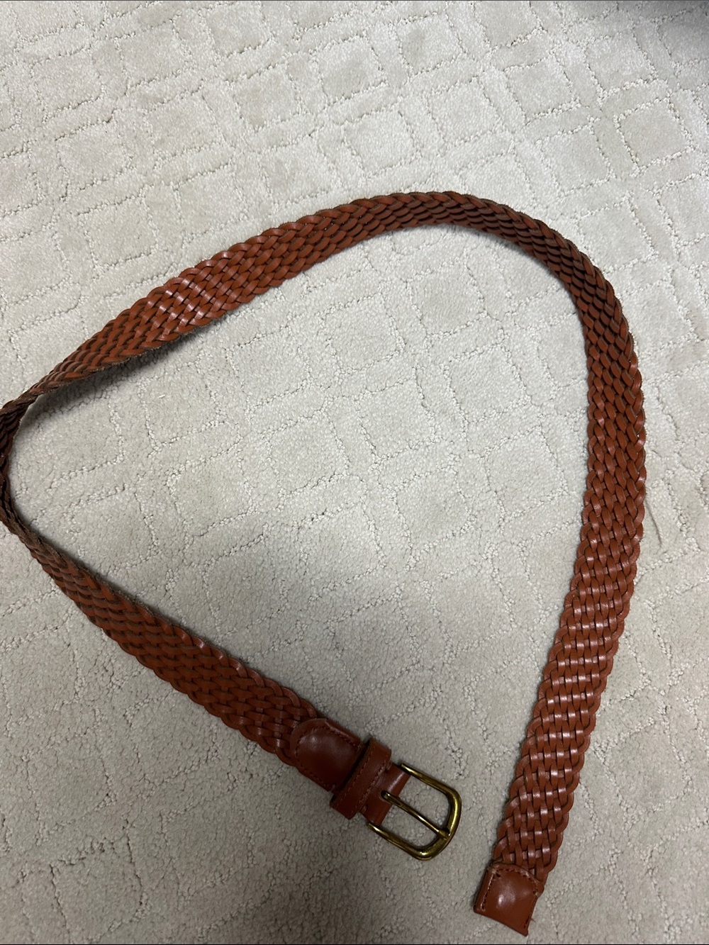 Jcrew Braided Leather Belt in Brown with Gold Buckle